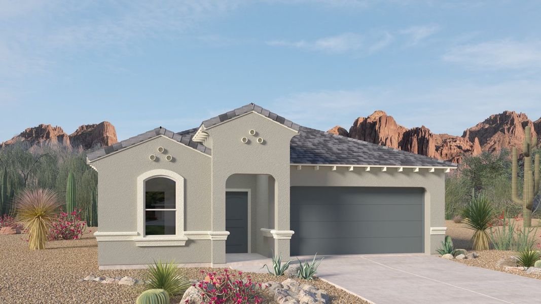 Representative exterior photo of a completed home built from the Abbot by D.R. Horton in Heartland Ranch, Coolidge, AZ (Image 2).
