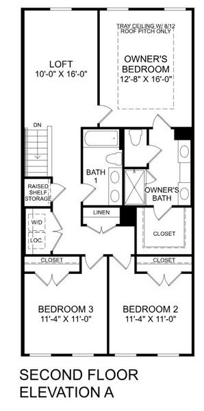 2D floor plan layout for the Thornewood by Ryan Homes in Layton Hall, Mauldin, SC (Image 3). 2D floor plan layout for the Thornewood by Ryan Homes in Layton Hall, Mauldin, SC (Image 3).