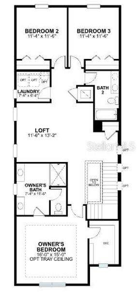 2D floor plan layout of this home in Center Lake on the Park, St. Cloud, FL (Image 4).