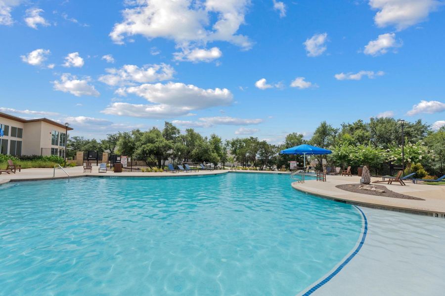 Lively Ranch pool offers relaxation and recreation under a Texas blue sky. Lively Ranch pool offers relaxation and recreation under a Texas blue sky.