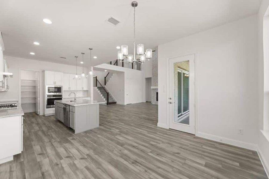 Furnished interior view inside a new home in Cambridge Crossing, Celina (Image 6). Furnished interior view inside a new home in Cambridge Crossing, Celina (Image 6).