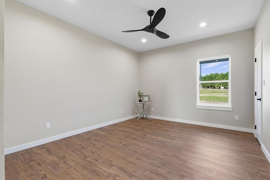 Guest bedrooms are nice sized and have walk in closets