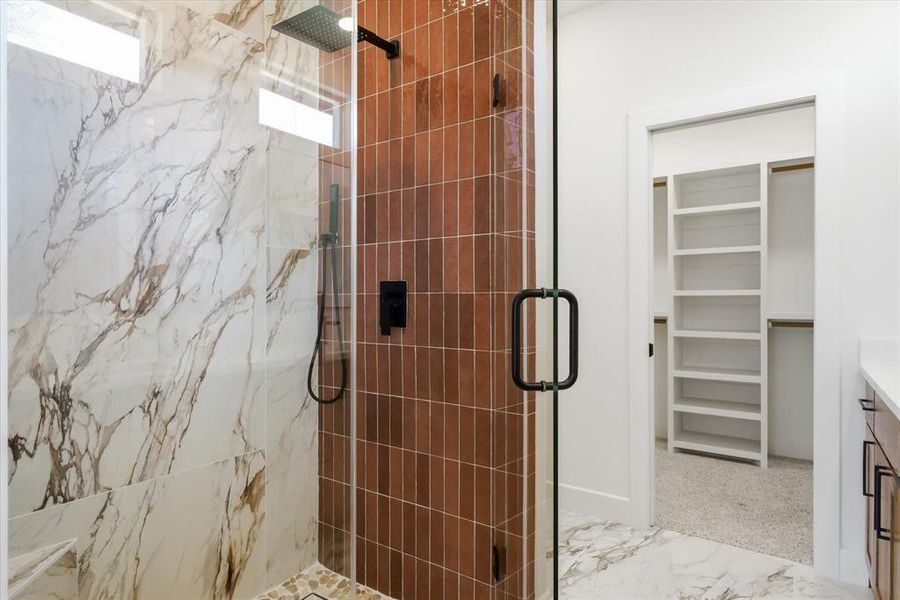 Feel the warmth of this custom shower!