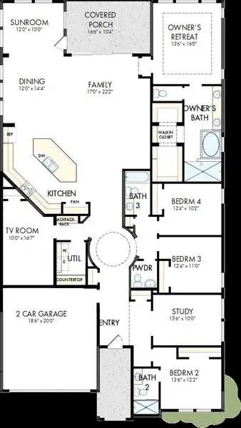 2D floor plan layout of this home in Audubon – Ascent Collection, Magnolia, TX (Image 2). 2D floor plan layout of this home in Audubon – Ascent Collection, Magnolia, TX (Image 2).