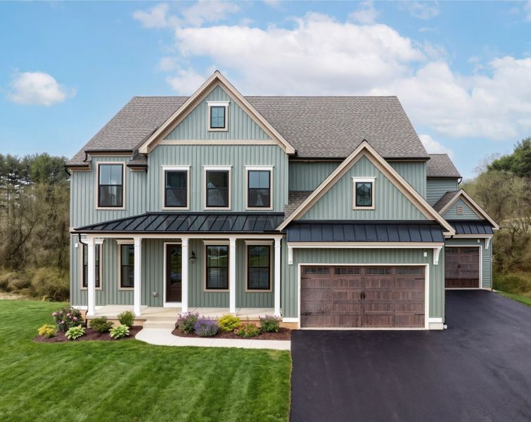 Representative exterior photo of a completed home built from the Devonshire by Keystone Custom Homes in Windermere Farms, Waxhaw, NC (Image 29).