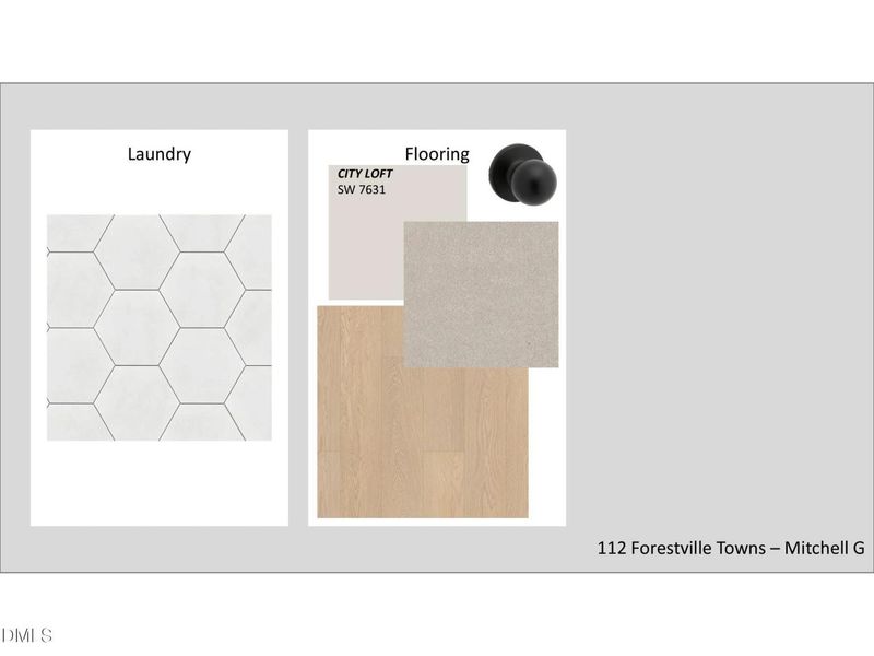 Sample of building materials used in homes in Forestville Yard Townhomes, Knightdale (Image 5).