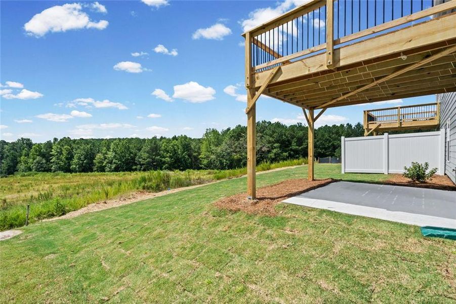 Exterior details and patio area of a home in Villas at Gold Creek, Dawsonville (Image 25).