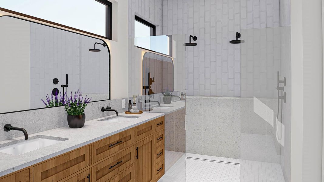 Primary bath rendering Primary bath rendering