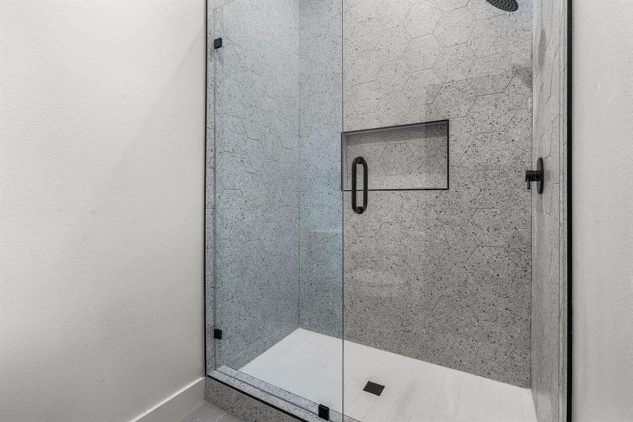 Bathroom featuring a stall shower