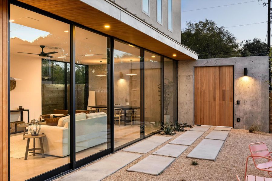 Exterior details and patio area of a home in , Austin (Image 27). Exterior details and patio area of a home in , Austin (Image 27).