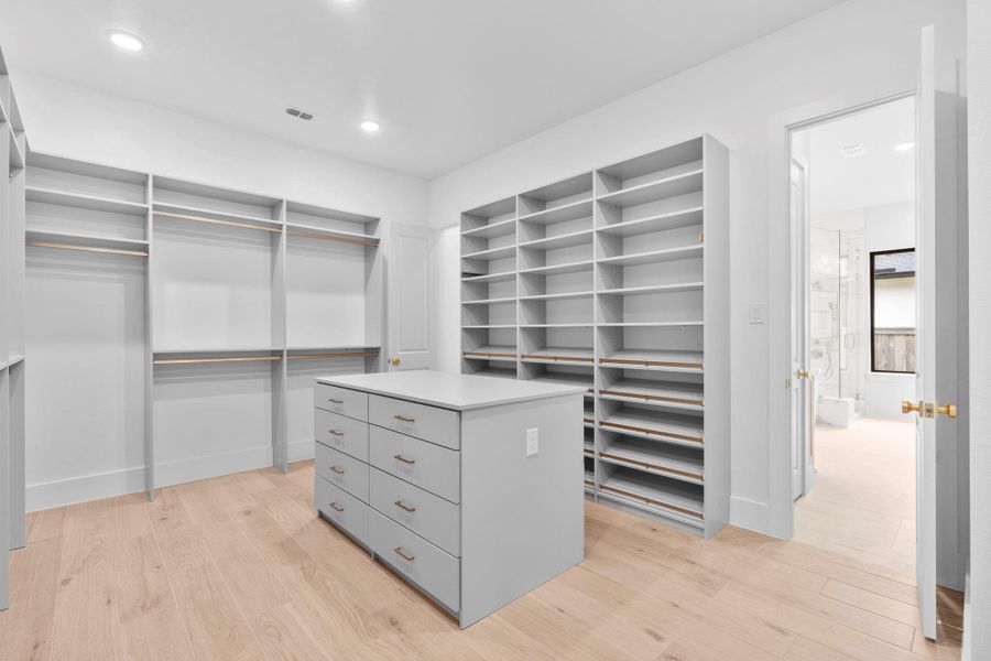 Huge main closet for maximum functionality. Representative image.