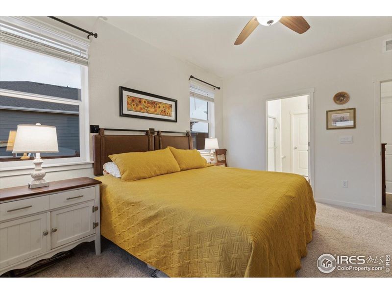 Primary Bedroom overlooks the beautiful backyard