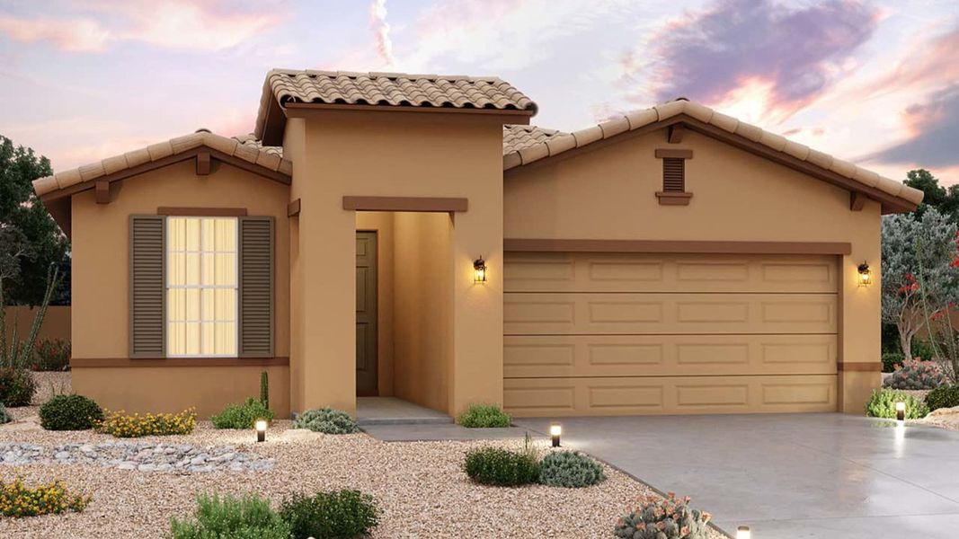 Representative exterior photo of a completed home built from the Acacia by Brightland Homes in Sienna Park, Buckeye, AZ (Image 2).