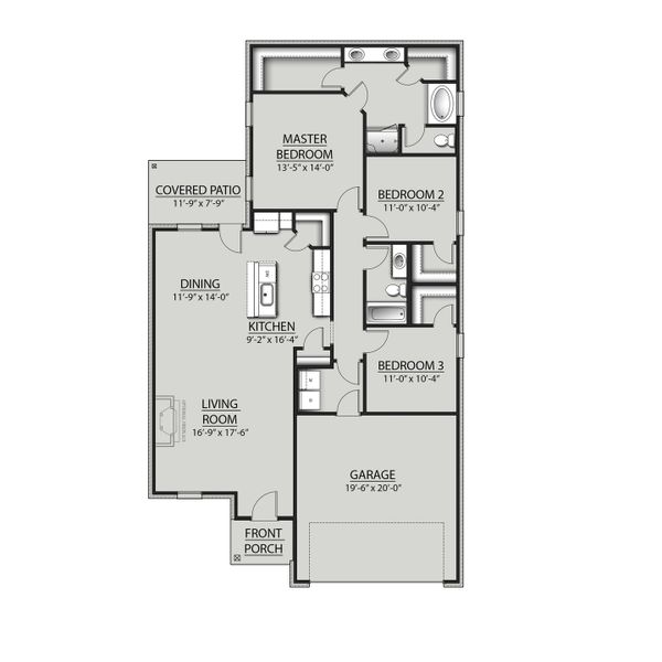2D floor plan layout of this home in Orange Gardens, Orange, TX (Image 3).