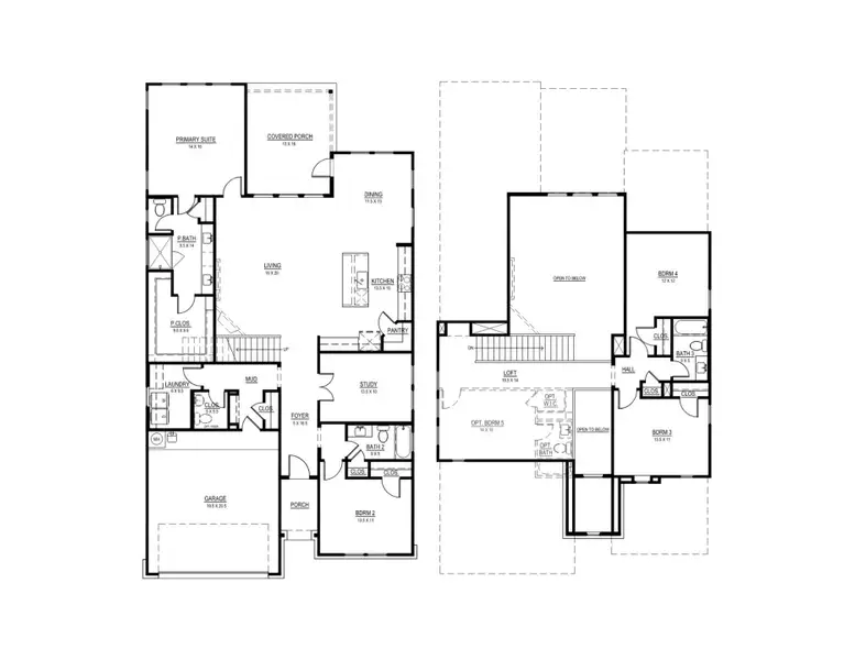 2D floor plan layout for the The Travis by Joseph Creek Homes in Megan's Landing, Castroville, TX (Image 3). 2D floor plan layout for the The Travis by Joseph Creek Homes in Megan's Landing, Castroville, TX (Image 3).