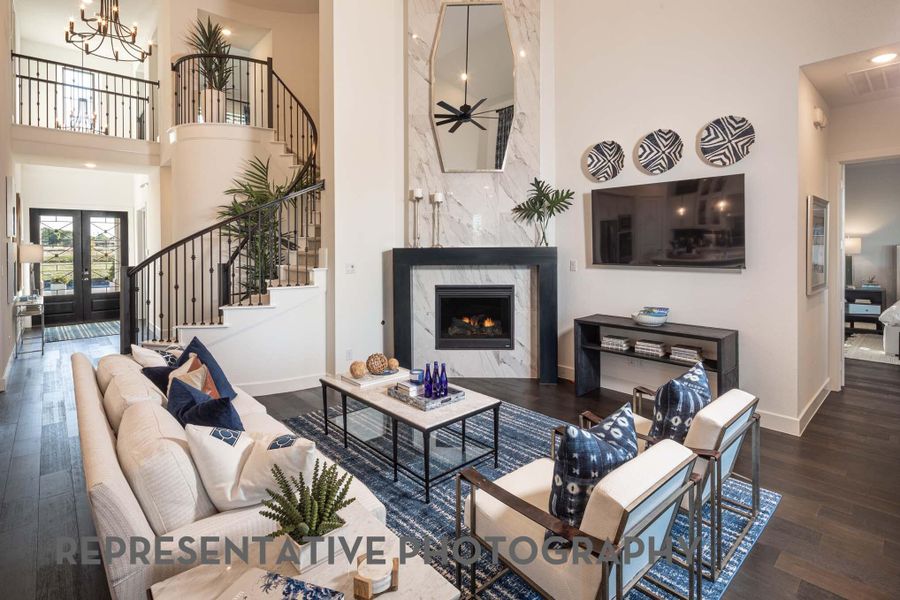 Furnished interior view inside a new home in Santa Rita Ranch, Liberty Hill (Image 12). Furnished interior view inside a new home in Santa Rita Ranch, Liberty Hill (Image 12).