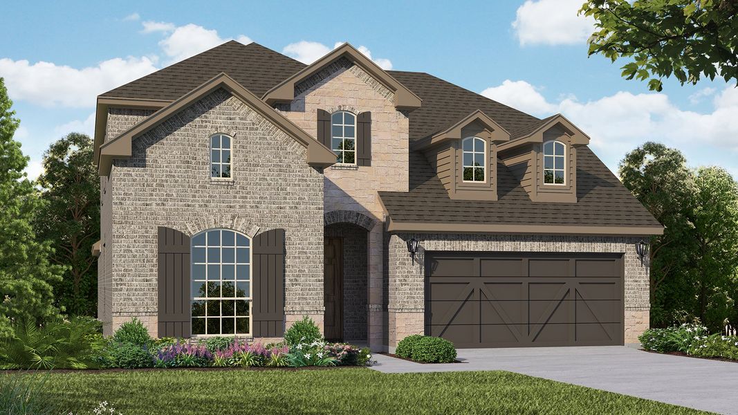 Plan 1525 Elevation C with Stone by American Legend Homes