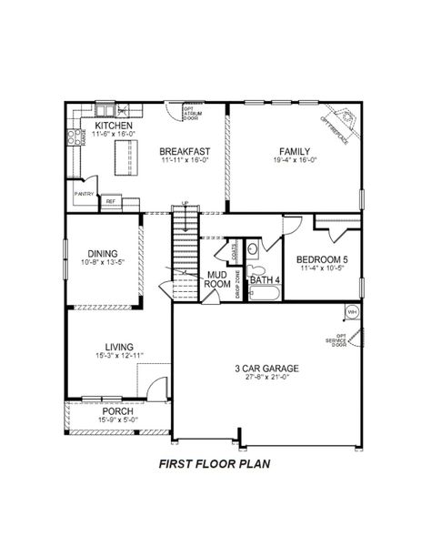 2D floor plan layout for the Graymount by D.R. Horton in Sycamore Cove, Woodruff, SC (Image 3).