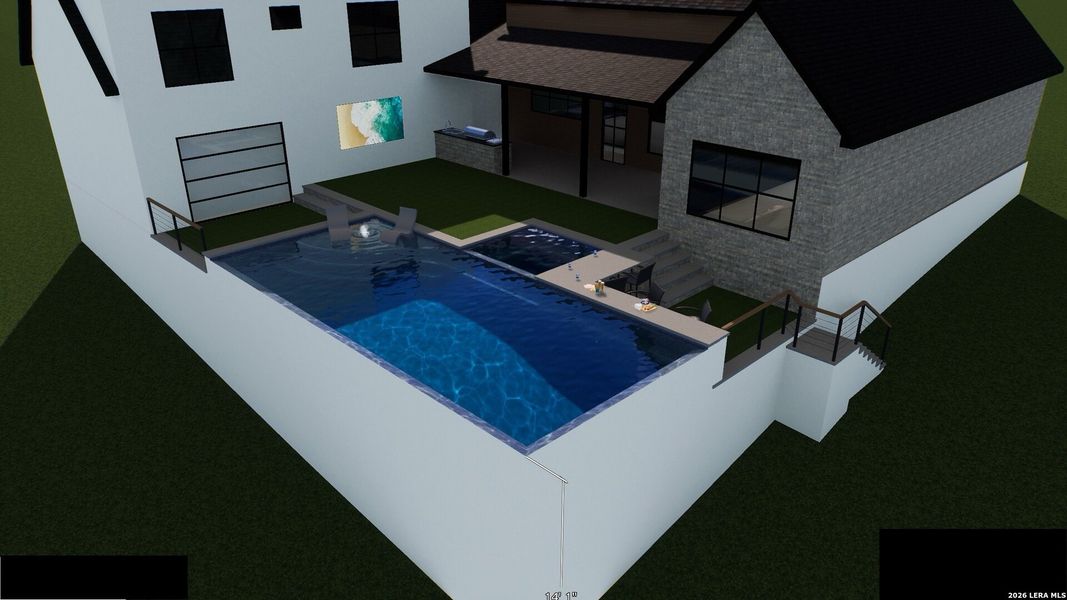 Exterior rendering of this home design in , New Braunfels, TX (Image 9).