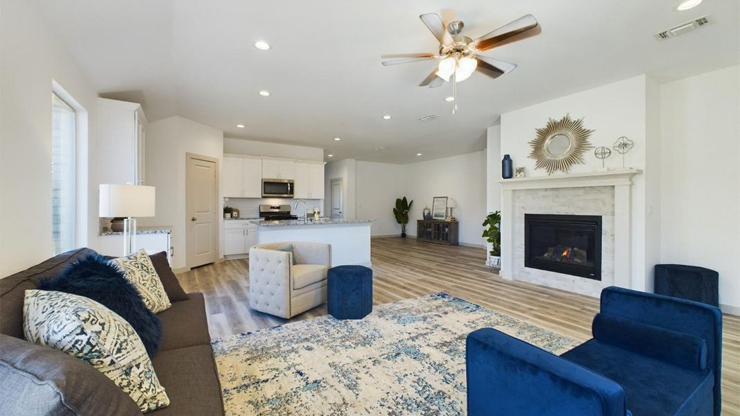 Representative furnished interior of a home built from the The Lakeway by D.R. Horton in Abbey Glen, Lubbock (Image 13).