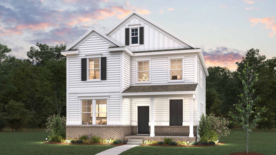 Representative exterior photo of a completed home built from the Alec by D.R. Horton in Shepherd's Farm, Mooresville, NC (Image 9).