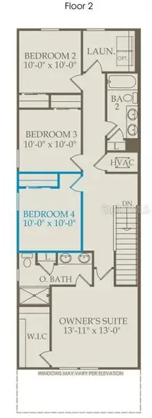 2D floor plan layout of this home in Silverleaf Oaks, Winter Garden, FL (Image 3).