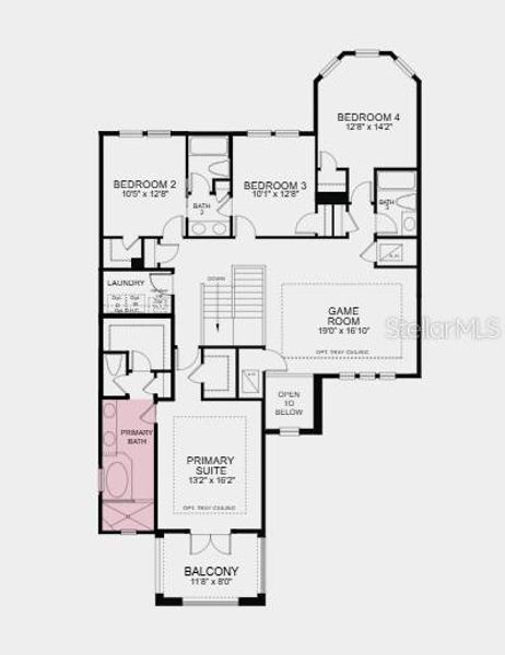 2D floor plan layout of this home in Indigo Creek, Apollo Beach, FL (Image 5).