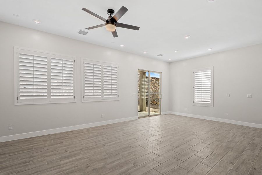 Representative unfurnished interior of a home built from the Sonoma by LEH. Homes in Tierra Del Este 90, El Paso (Image 25). Representative unfurnished interior of a home built from the Sonoma by LEH. Homes in Tierra Del Este 90, El Paso (Image 25).