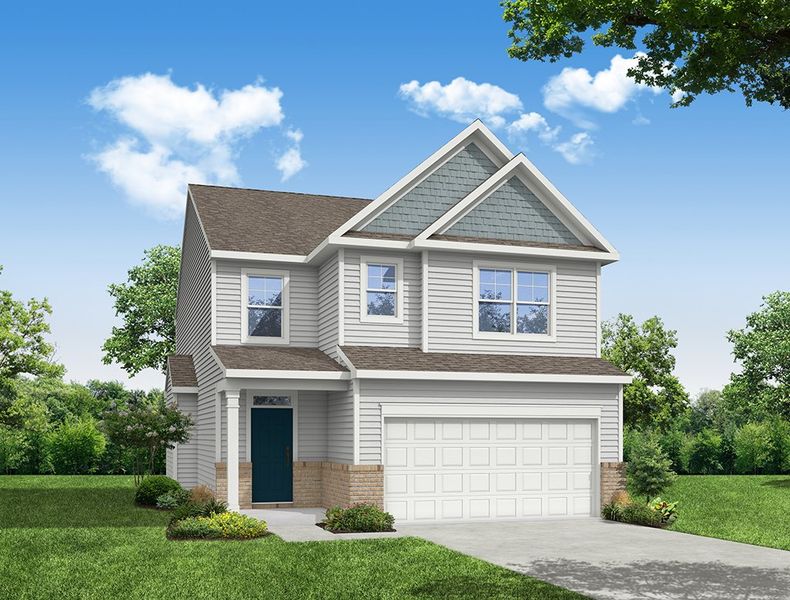 Representative exterior photo of a completed home built from the Edinburg by Eastwood Homes in Caldwell Forest, Charlotte, NC (Image 8).