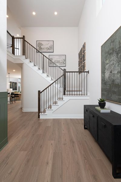 Representative furnished interior of a home built from the Winfield by Tri Pointe Homes in Prairie Collection at The Meadows, Krum (Image 6).