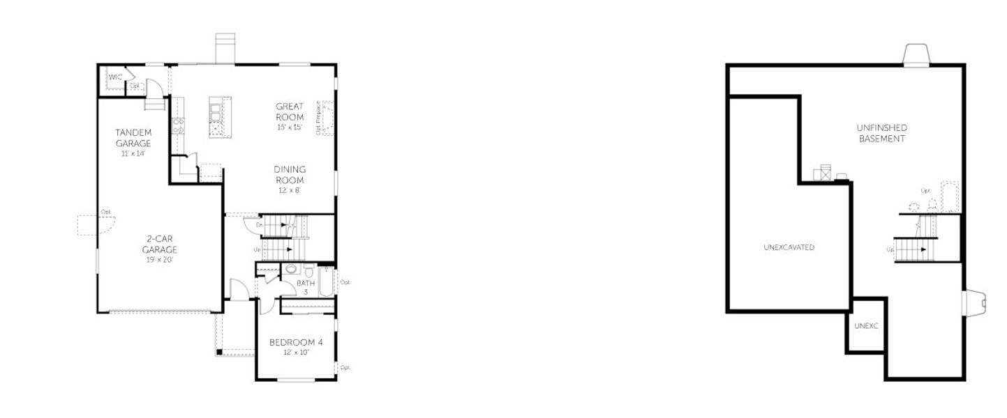 2D floor plan layout of this home in The Reserve at Looking Glass, Parker, CO (Image 3).