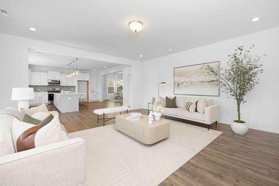 Representative furnished interior of a home built from the TA4000 by True Homes in White Oak Creek Crossing, Angier (Image 5).