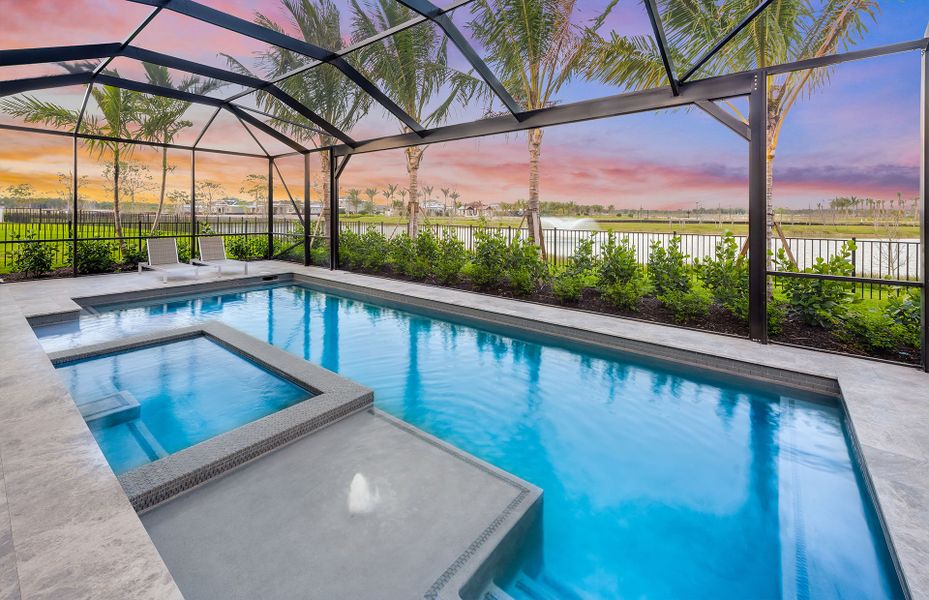 Exterior details and patio area of a home in Avondale at Avenir, Palm Beach Gardens (Image 3).