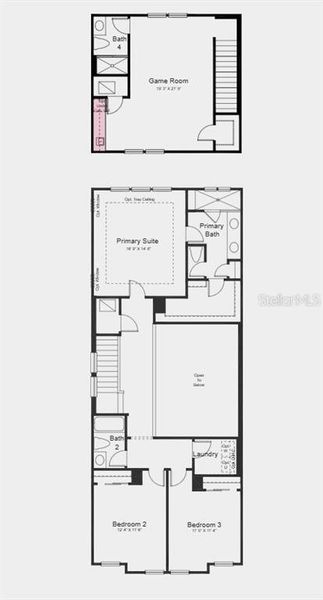 2D floor plan layout of this home in Harvest at Ovation, Winter Garden, FL (Image 3).