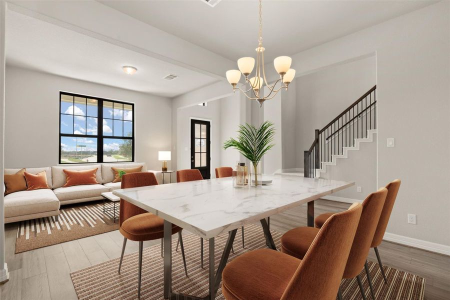 Formal dining room off the front entry. representative photo.