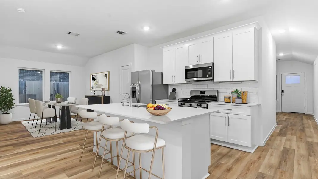 Furnished interior view inside a new home in Lakes at Westland Ranch, League City (Image 3).