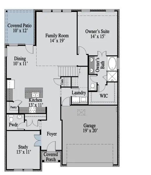 2D floor plan layout of this home in Wildflower Ranch, Fort Worth, TX (Image 2). 2D floor plan layout of this home in Wildflower Ranch, Fort Worth, TX (Image 2).