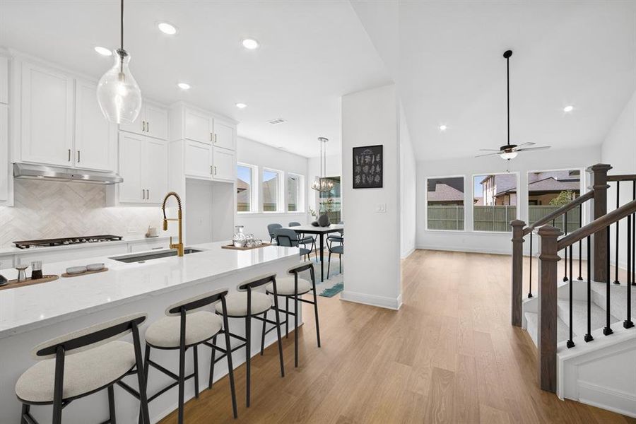 Furnished interior view inside a new home in Pecan Square - Gardens, Northlake (Image 6). Furnished interior view inside a new home in Pecan Square - Gardens, Northlake (Image 6).