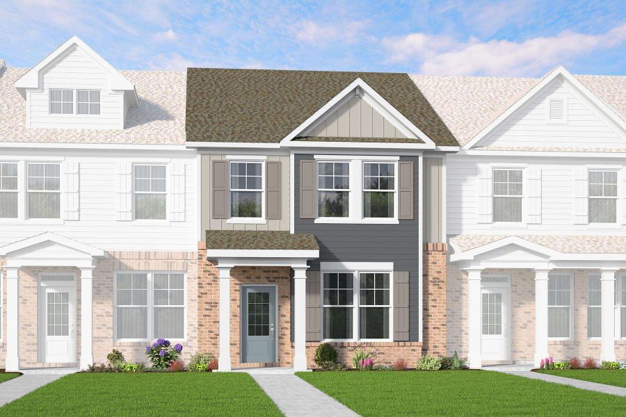 Representative exterior photo of a completed home built from the Lillie by McKinley Homes in Kinsley, Wake Forest, NC (Image 5). Representative exterior photo of a completed home built from the Lillie by McKinley Homes in Kinsley, Wake Forest, NC (Image 5).