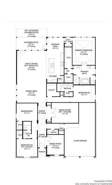 2D floor plan layout of this home in Kallison Ranch, San Antonio, TX (Image 2). 2D floor plan layout of this home in Kallison Ranch, San Antonio, TX (Image 2).