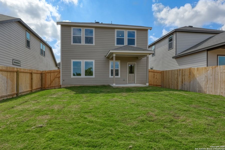 Exterior details and patio area of a home in Meadows at Hennersby Hollow 40's, San Antonio (Image 22). Exterior details and patio area of a home in Meadows at Hennersby Hollow 40's, San Antonio (Image 22).