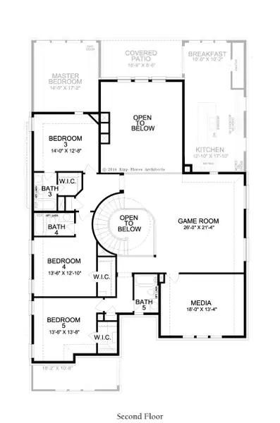 2D floor plan layout for the Diana by Landon Homes in Dominion Estates, Frisco, TX (Image 6).