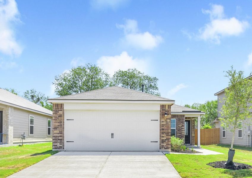Exterior of the Chestnut plan with brick Exterior of the Chestnut plan with brick