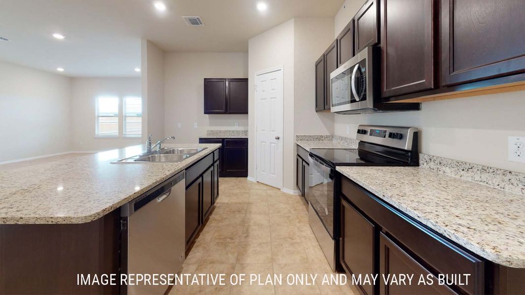 Representative furnished interior of a home built from the Perry by D.R. Horton in Park Meadows, Lorena (Image 4).