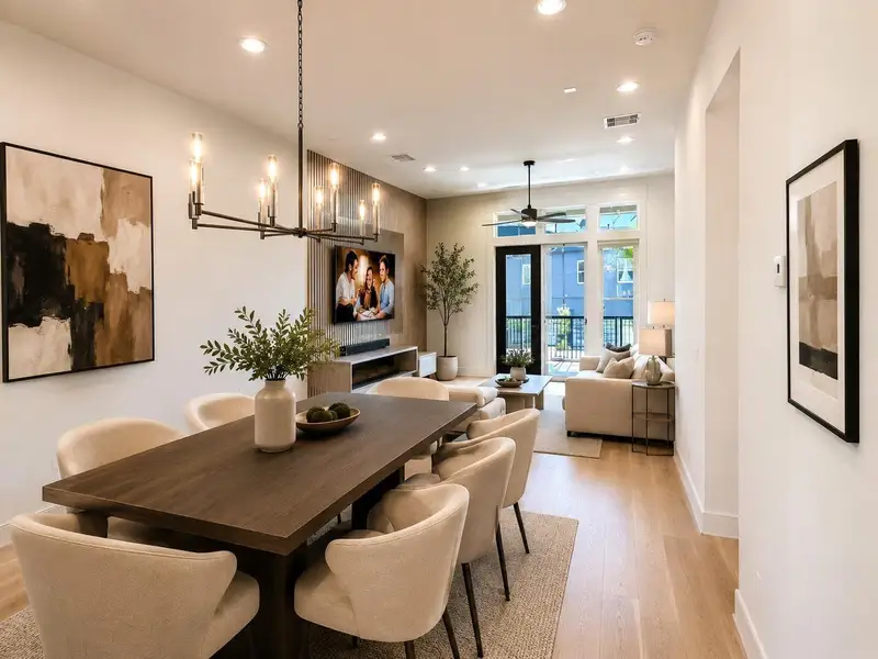 Soaring 12 FT Ceilings - Wide Plank Wood Flooring (picture was virtually staged including Chandelier) Soaring 12 FT Ceilings - Wide Plank Wood Flooring (picture was virtually staged including Chandelier)