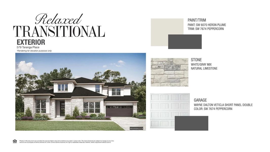 A striking contemporary residence showcases stone accents and a well-kept front yard.