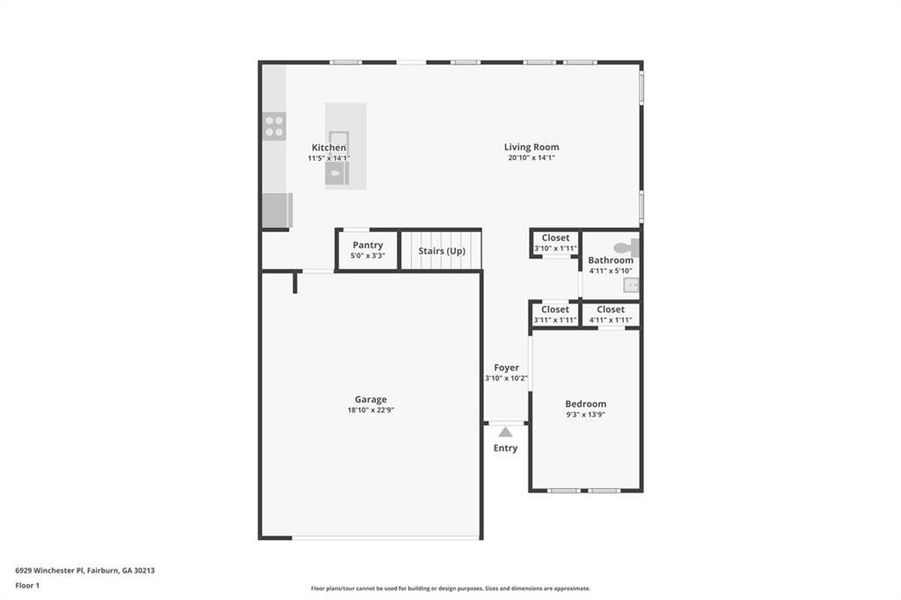 2D floor plan layout of this home in Creekside at Oxford Park, Fairburn, GA (Image 6).