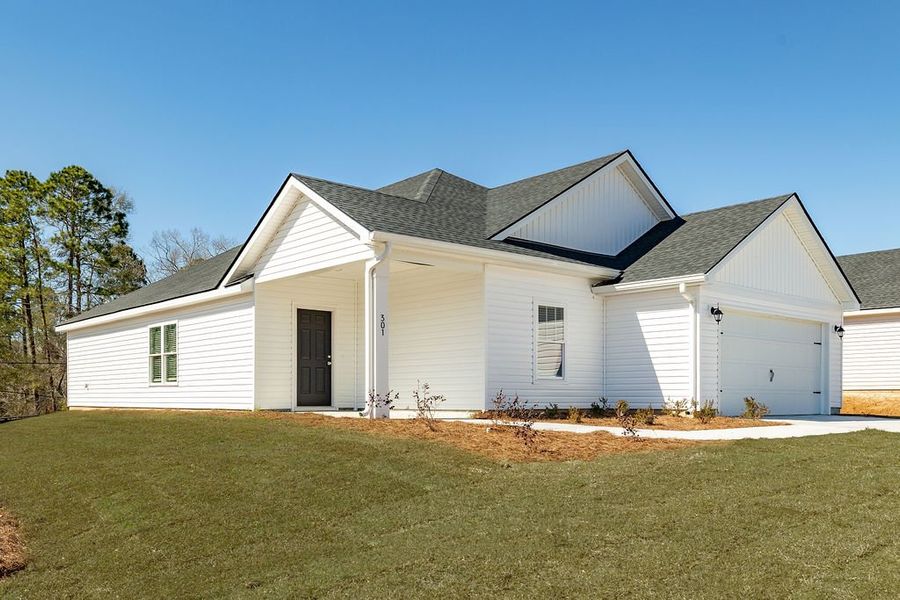 Representative exterior photo of a completed home built from the The Loblolly by Smith Family Homes in Lakeview Pines, Statesboro, GA (Image 18).