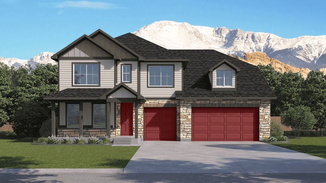 Representative exterior photo of a completed home built from the Crawford by D.R. Horton in Vantage, Berthoud, CO (Image 17).