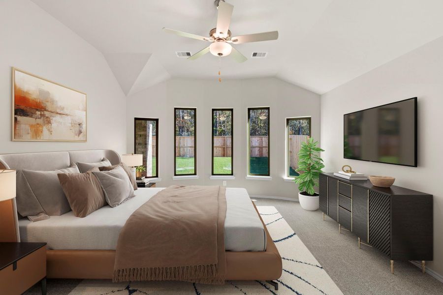 Furnished interior view inside a new home in The Highlands 45', Porter (Image 13).